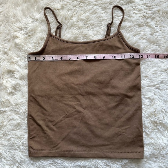 Madewell Top Scoopneck Cami Tank Fitted Cropped Rustic Wood XS NWT New - Picture 9 of 11